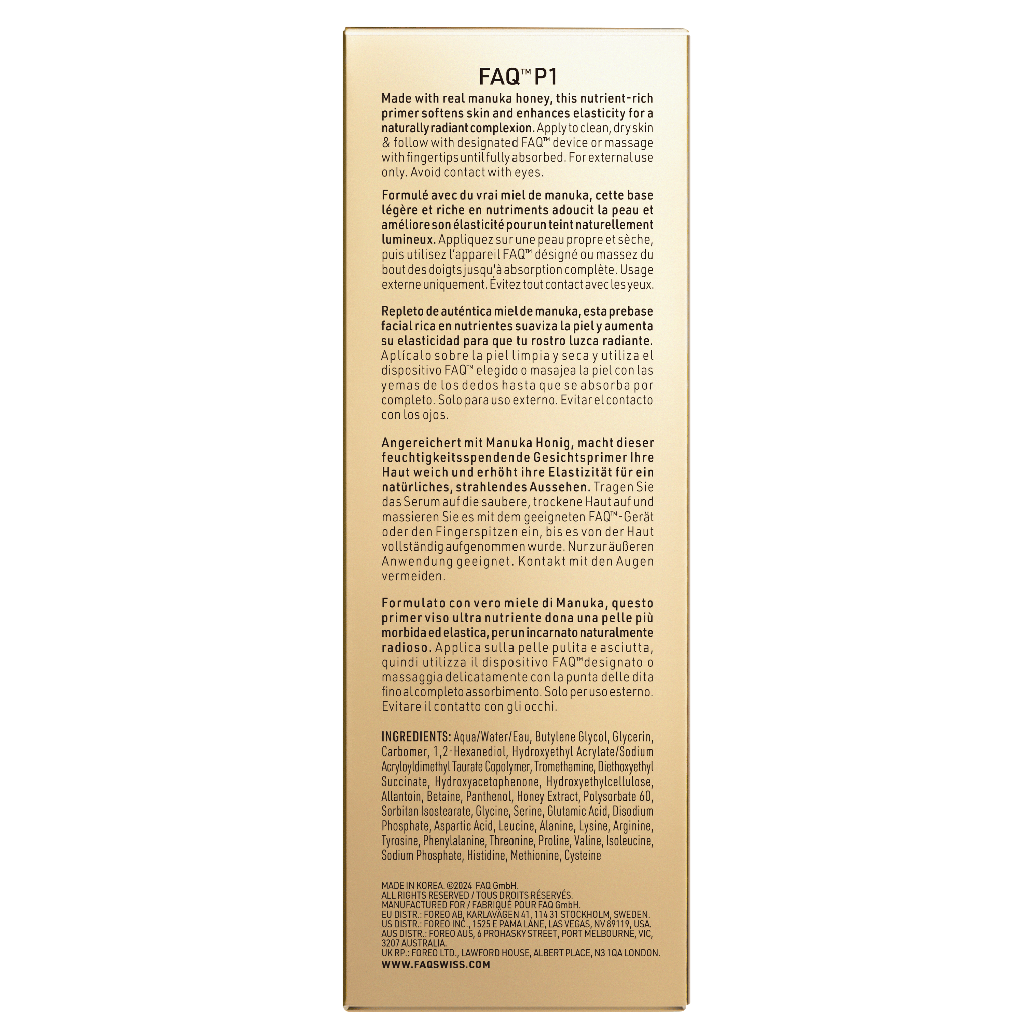FAQ P1 Manuka Honey Primer 30ml (GL)
